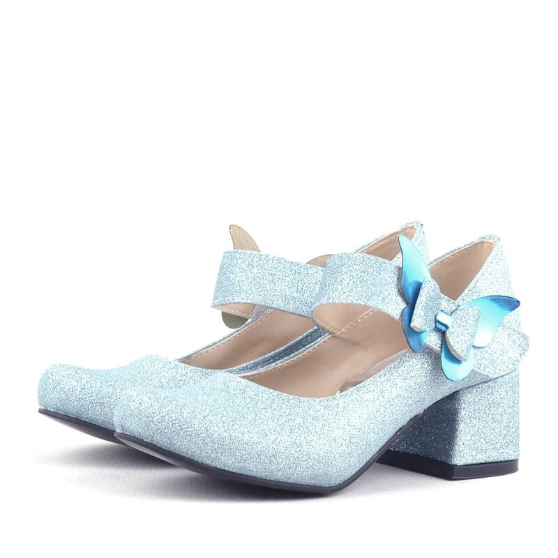 Winx Mavi Işıltılı Kelebekli Kız Çocuk Topuklu Ayakkabı - 5