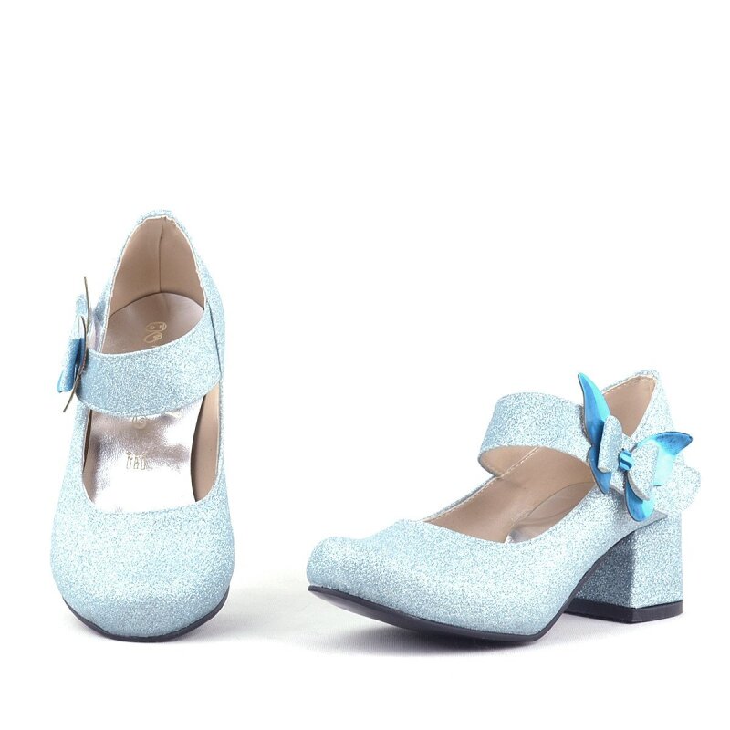 Winx Mavi Işıltılı Kelebekli Kız Çocuk Topuklu Ayakkabı - 7