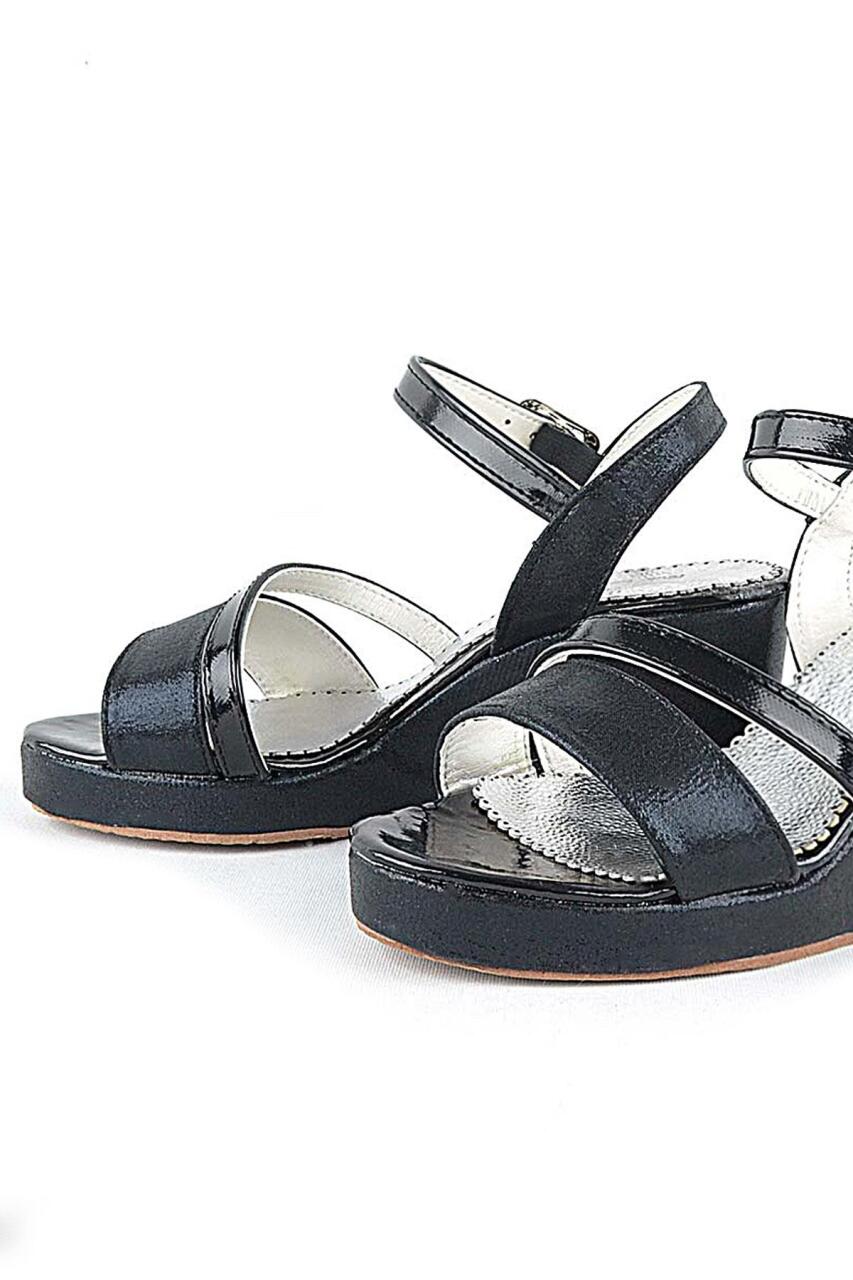 Aurora Siyah Kız Çocuk Dolgu Topuklu Ayakkabı - 5