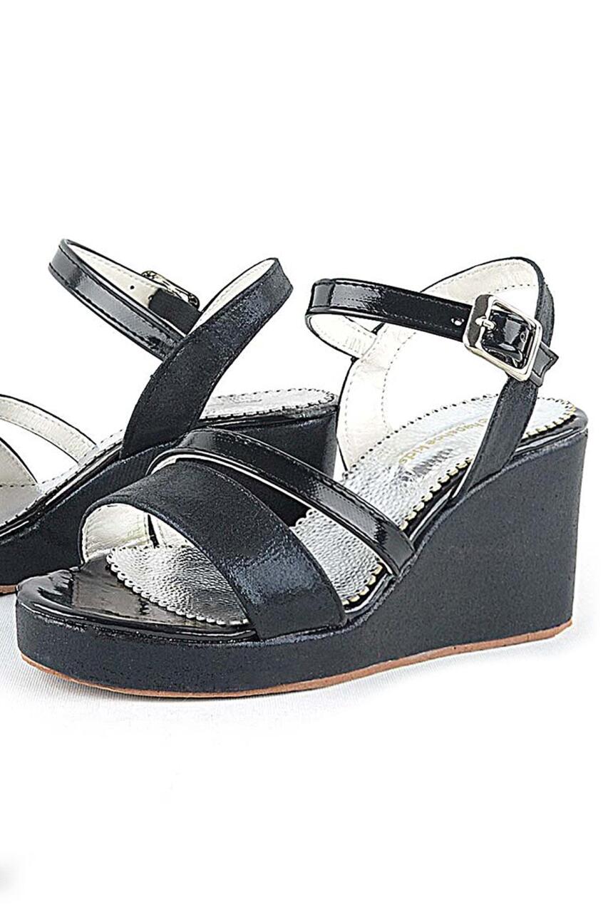 Aurora Siyah Kız Çocuk Dolgu Topuklu Ayakkabı - 6