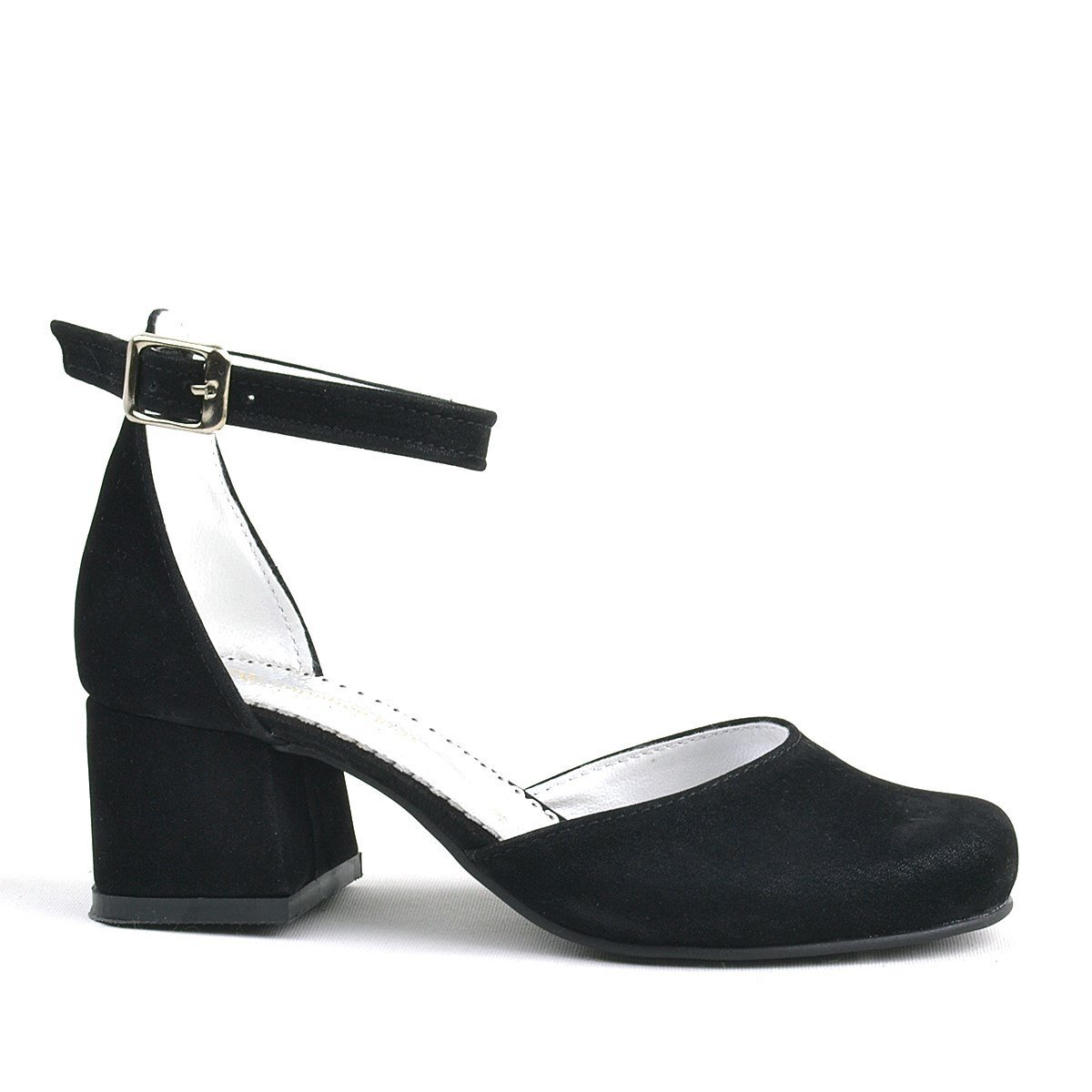 Merida Siyah Süet Kalın Topuklu Kız Çocuk Topuklu Ayakkabı - 3