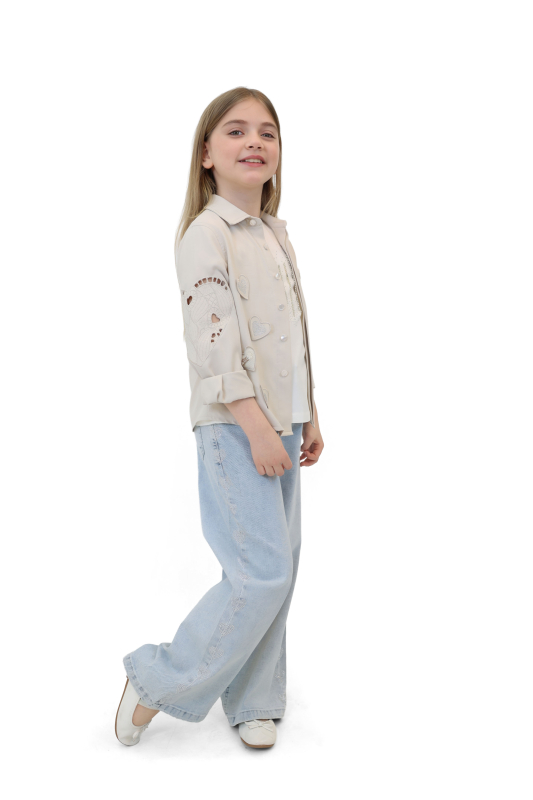 Kız Çocuk Alt Üst Takım 11-15 Yaş 30054 Bej - 3