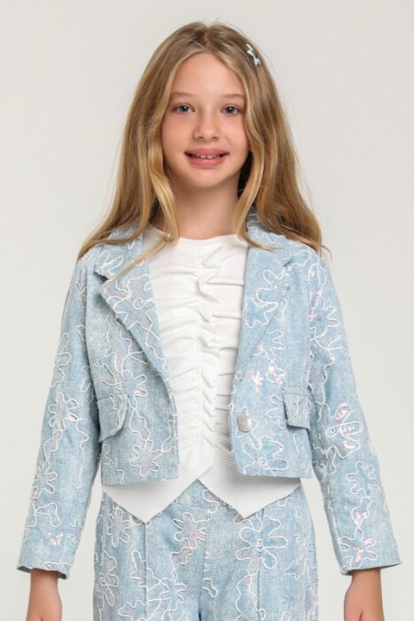Kız Çocuk Alt Üst Takımı 5-9 Yaş 35905 Mavi - 2