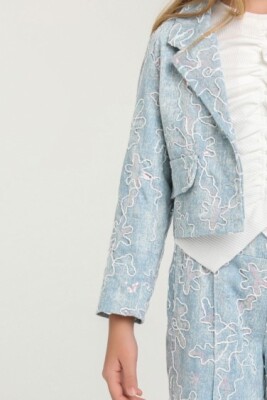 Kız Çocuk Alt Üst Takımı 5-9 Yaş 35905 Mavi - 4