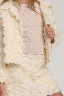 Kız Çocuk Alt Üst Takım 5-9 Yaş 35976 Ekru - 3