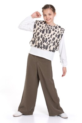 Kız Çocuk Alt Üst Takım 5-9 Yaş 35960 Haki - 3