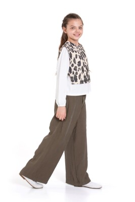 Kız Çocuk Alt Üst Takım 5-9 Yaş 35960 Haki - 4