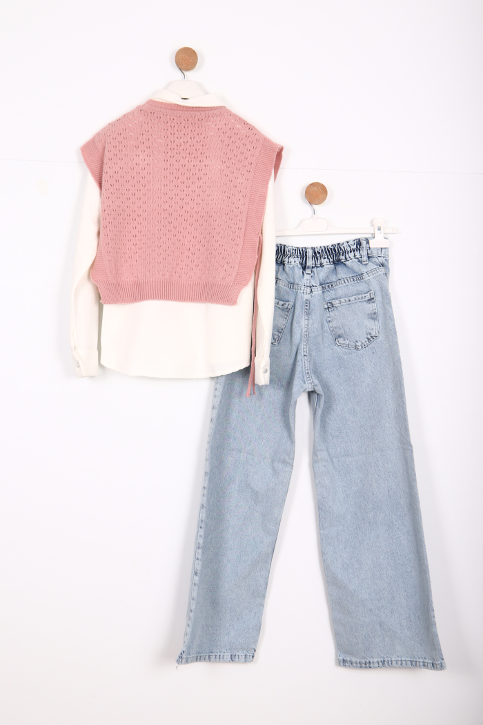 Kız Çocuk Alt Üst Takım 7-14 Yaş 30015 Pudra - 6