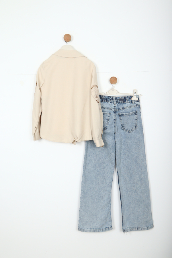 Kız Çocuk Alt Üst Takım 11-15 Yaş 30054 Bej - 7