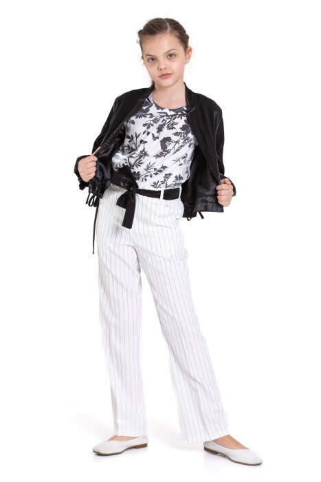 Kız Çocuk Alt Üst Takım 8-13 Yaş 102865 Beyaz - 1