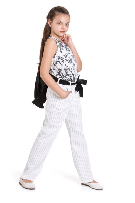 Kız Çocuk Alt Üst Takım 8-13 Yaş 102865 Beyaz - 2