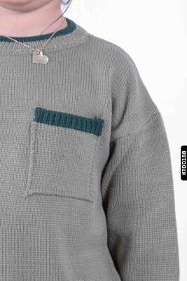 Kız Çocuk Yuvarlak Yakalı Cepli Kazaklı Çizgili Pantalonlu Alt Üst Takım 3-7 Yaş 2248 - 5