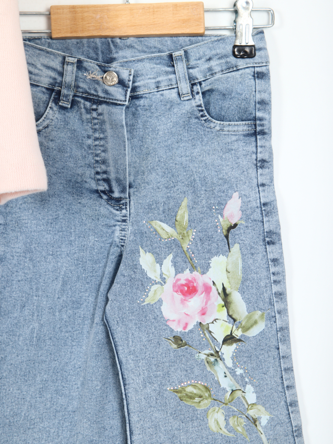 Kiz Çocuk Alt Üst Takım 4-7 Yaş 51009 Pudra - 3