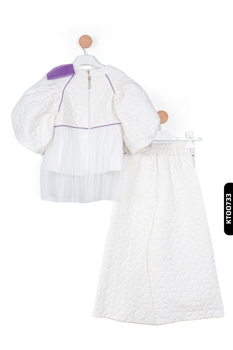 Kız Çocuk Alt Üst Takım 6-14 Yaş 5004 Beyaz - 2