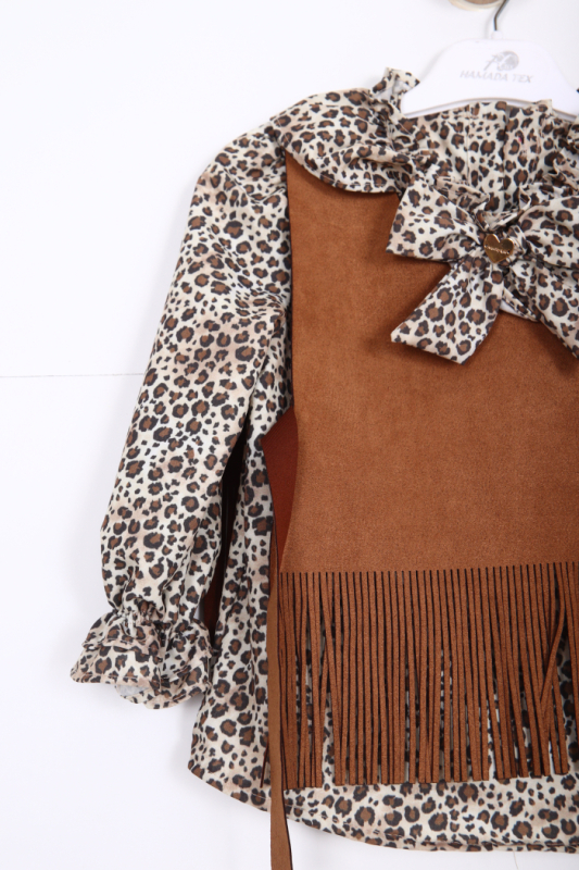 Kiz Çocuk Alt Üst Takım 2-6 Yaş 3174 Kaplan-Mavi - 3