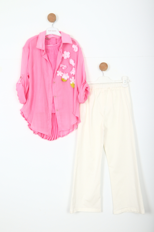 Kız Çocuk Alt Üst Takım 8-12 Yaş 5892 Pembe - Top Teens