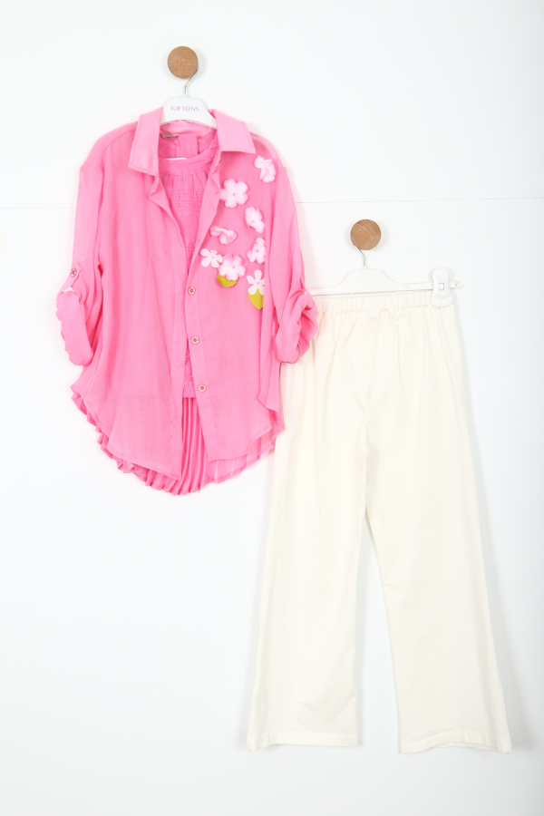 Kız Çocuk Alt Üst Takım 8-12 Yaş 5892 Pembe - 1