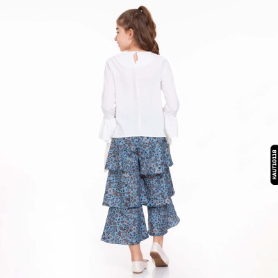 Kız Alt Üst Takım 4-12 Yaş 3662 Kaut10118 Beyaz - Mavi - 4