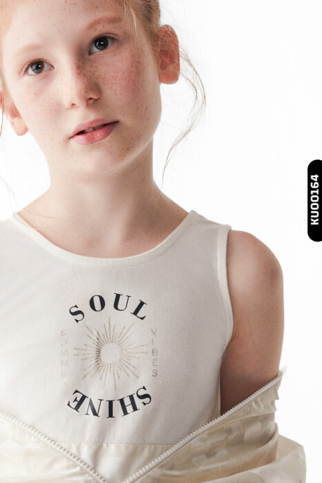 Kız Çocuk Atlet 8-14 Yaş 36333 Ekru - 2