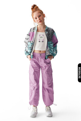 Kız Çocuk Atlet 8-14 Yaş 36421 Ekru - Lila - 2