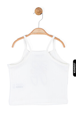 Aplikeli Askıllı Kollu Kısa Boylu Kız Çocuk Atlet Ve Askılı Bluz 8-14 Yaş 36429 Ekru - Kahverengi - 3