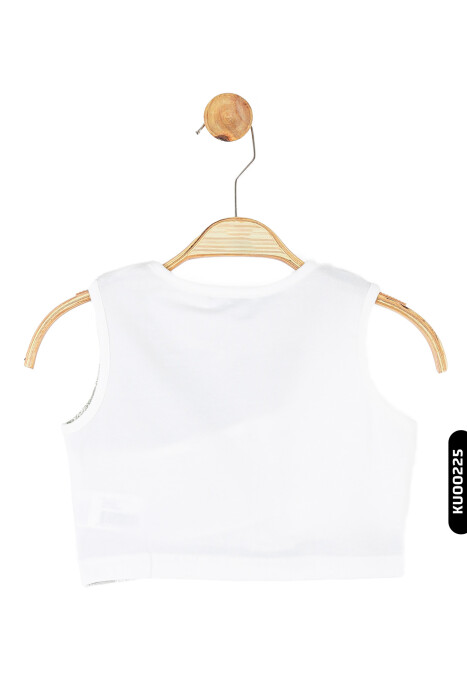 Kız Çocuk Atlet bluz 4-8 Yaş 36515 Ekru - Yeşil - 3