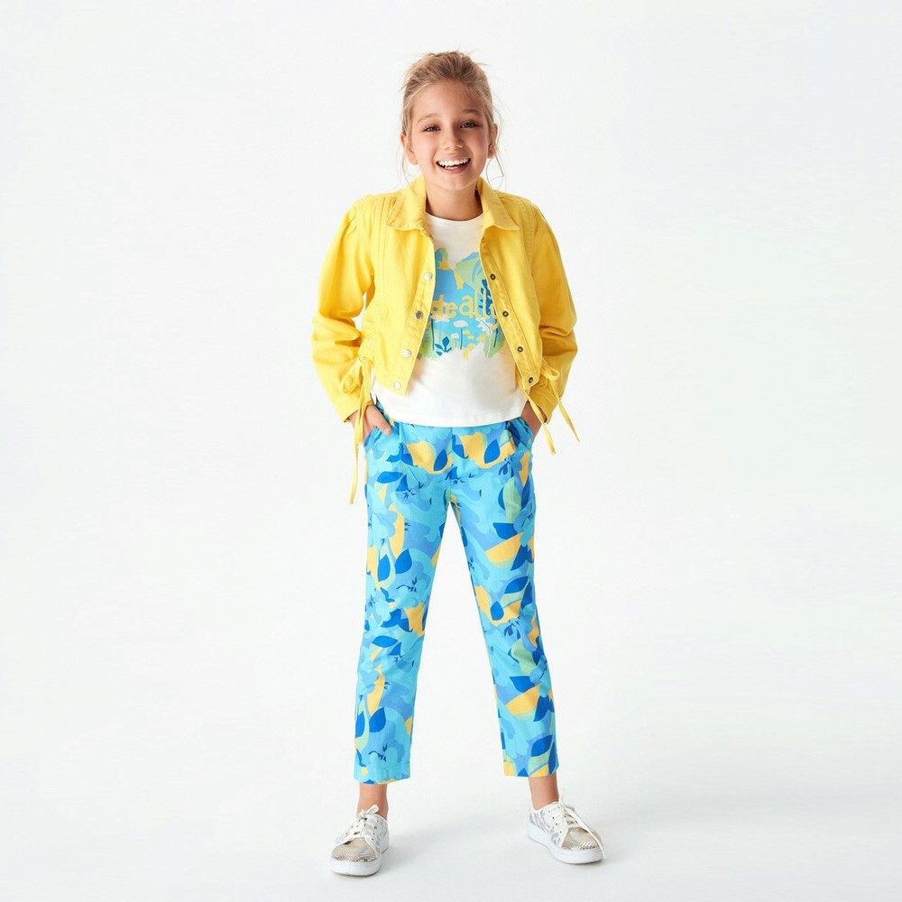 P-003491 (nk 32358) Kız İdeally Badi 8-14 Yaş Ekru - Mavi - 1