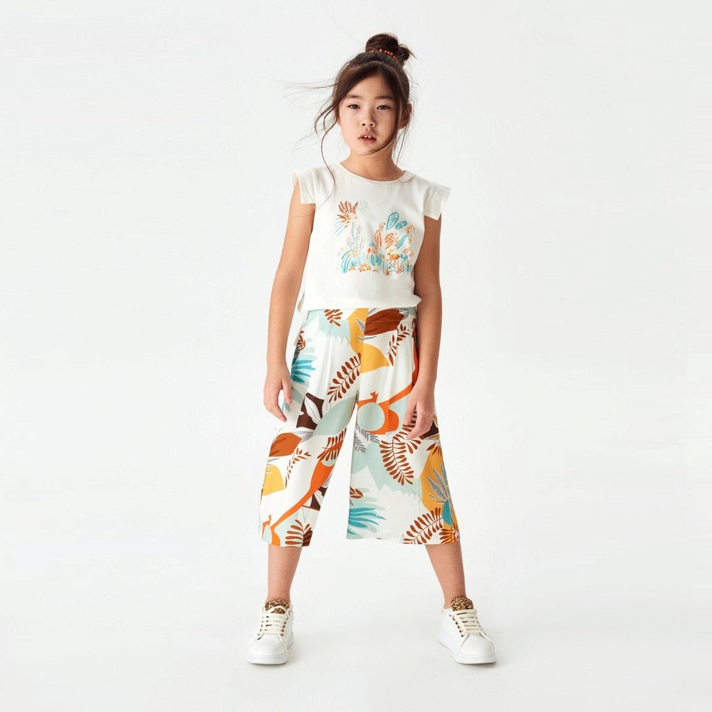 P-003492 (nk 32378) Kız Fulya Badi 8-14 Yaş Ekru - Oranj - 1