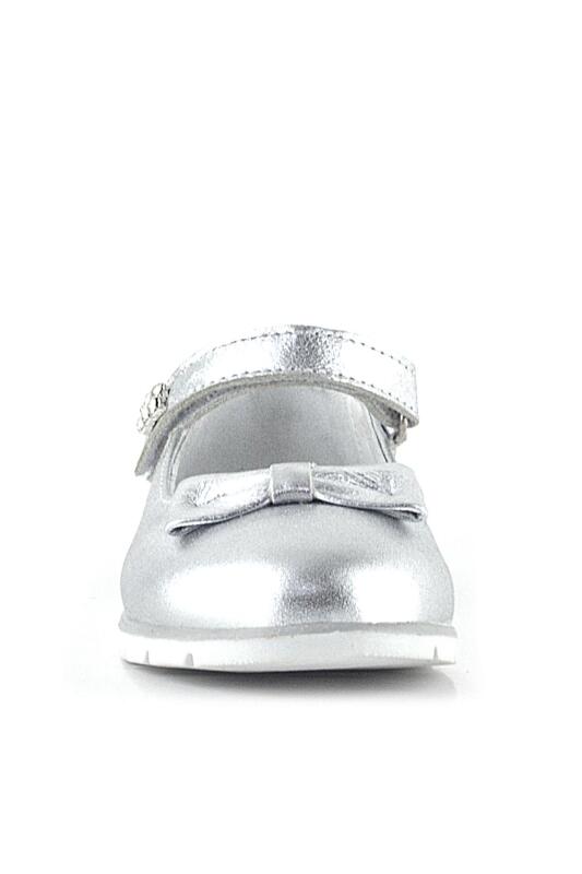 Rakerplus Hakiki Deri Gümüş Taşlı Cırtlı Kız Çocuk Babet - 2