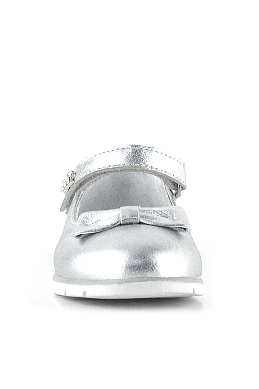 Rakerplus Hakiki Deri Gümüş Taşlı Cırtlı Kız Çocuk Babet - 2