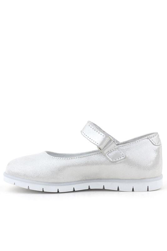 Rakerplus Hakiki Deri Gümüş Yıldızlı Cırtlı Kız Çocuk Babet - 2