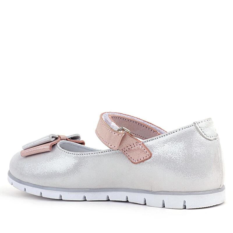 Rakerplus Hakiki Deri Pixel Gümüş Pudra Kız Çocuk Babet Ayakkabı - 3