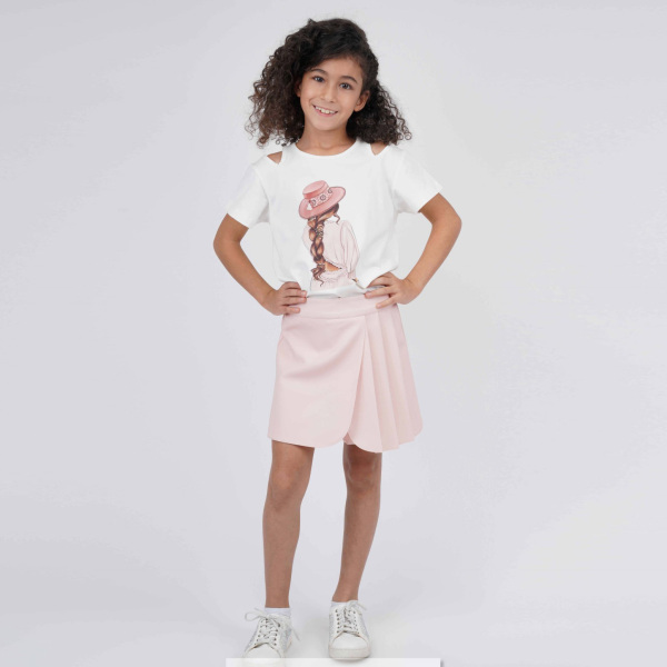 P-003371 (bes 9567) Kız Bluz 6-14 Yaş Ekru - BEST KIDS