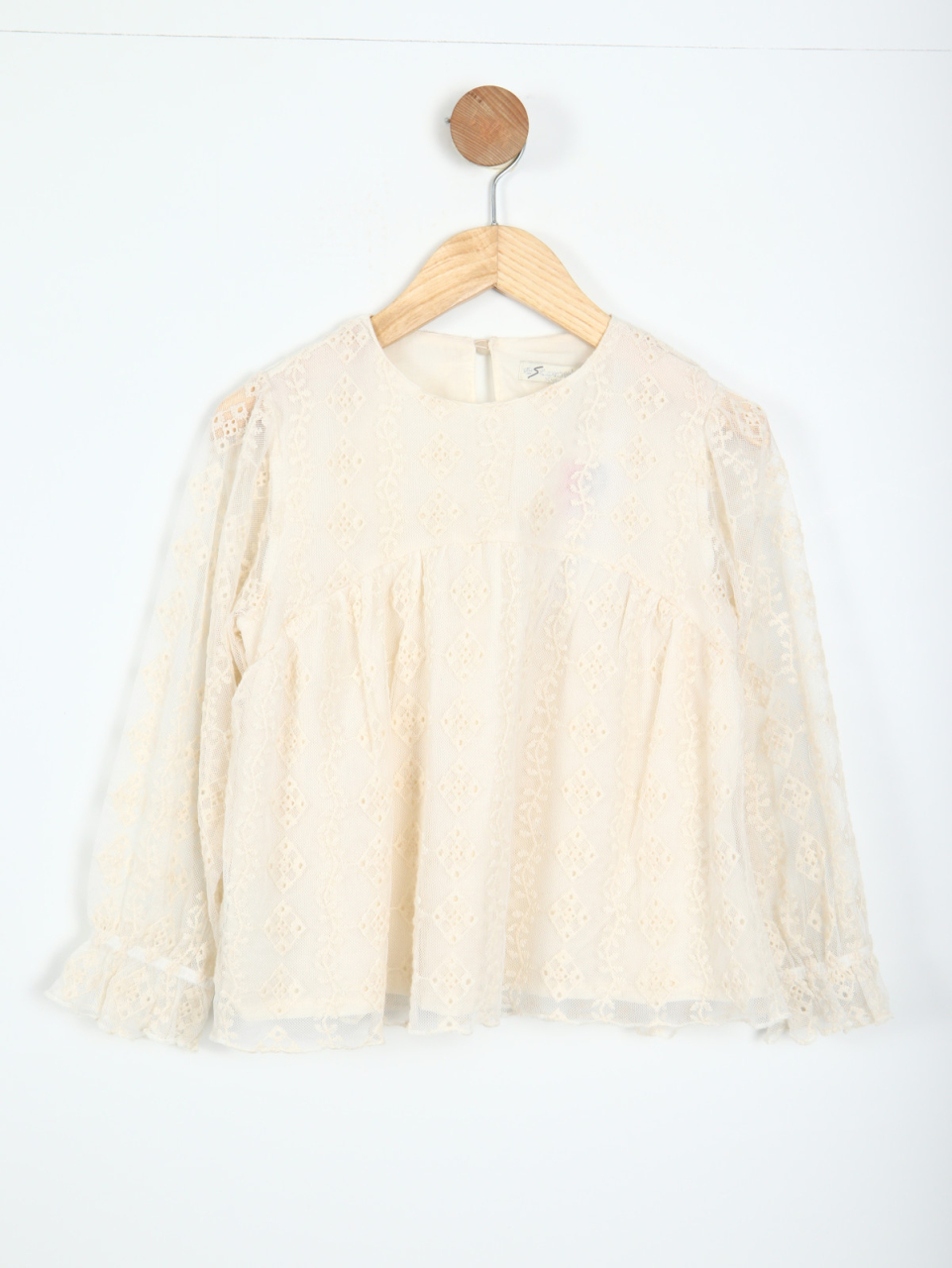 Kız Çocuk Bluz 5-9 Yaş 35903 Ekru - 1
