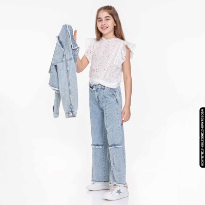 Kız Güpür Bluz 8-14 Yaş 34418 Kblz09013 - 1