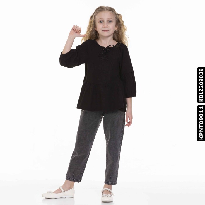 Kız Bluz 10-14 Yaş 780 Kblz09037 Siyah - 2