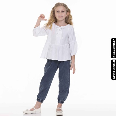 Kız Bluz 10-14 Yaş 780 Kblz09037 Beyaz 