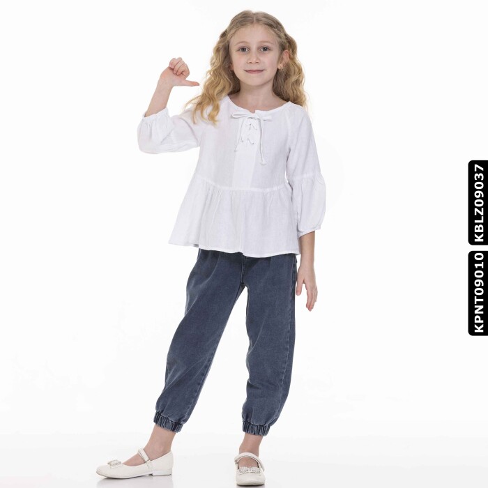 Kız Bluz 10-14 Yaş 780 Kblz09037 Beyaz - 1