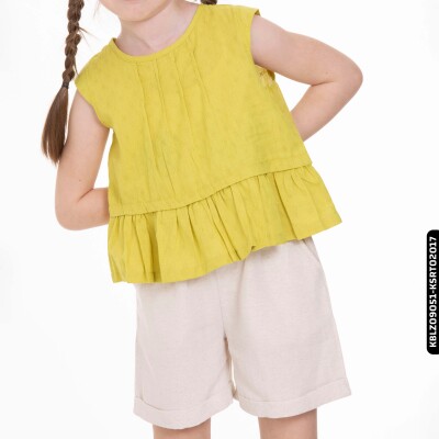 Kız Brodeli Bluz 4-8 Yaş 34558 Kblz09051 Yeşil - xo kids