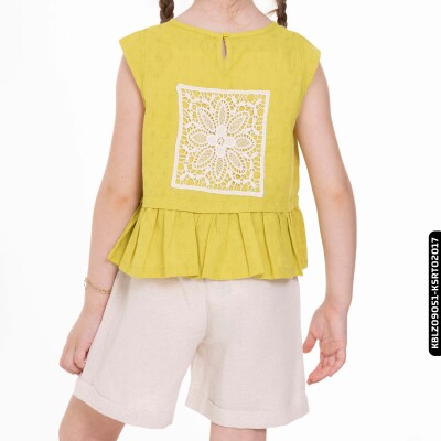 Kız Brodeli Bluz 4-8 Yaş 34558 Kblz09051 Yeşil - 2