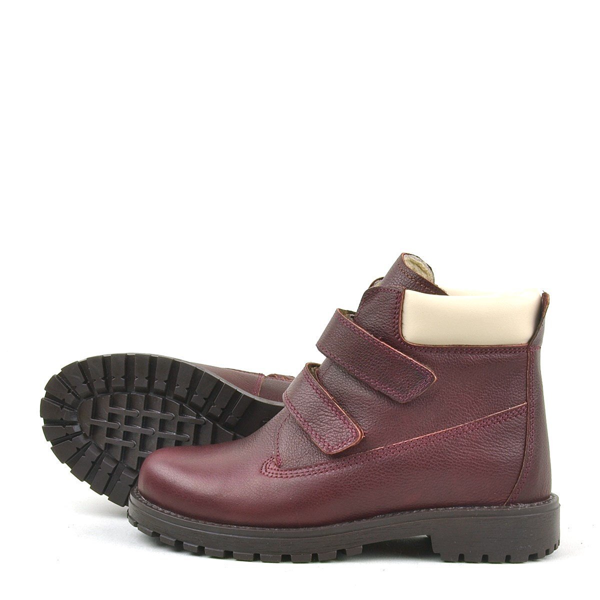 Rakerplus Neson Hakiki Deri Bordo Cırtlı Çocuk Bot - 6