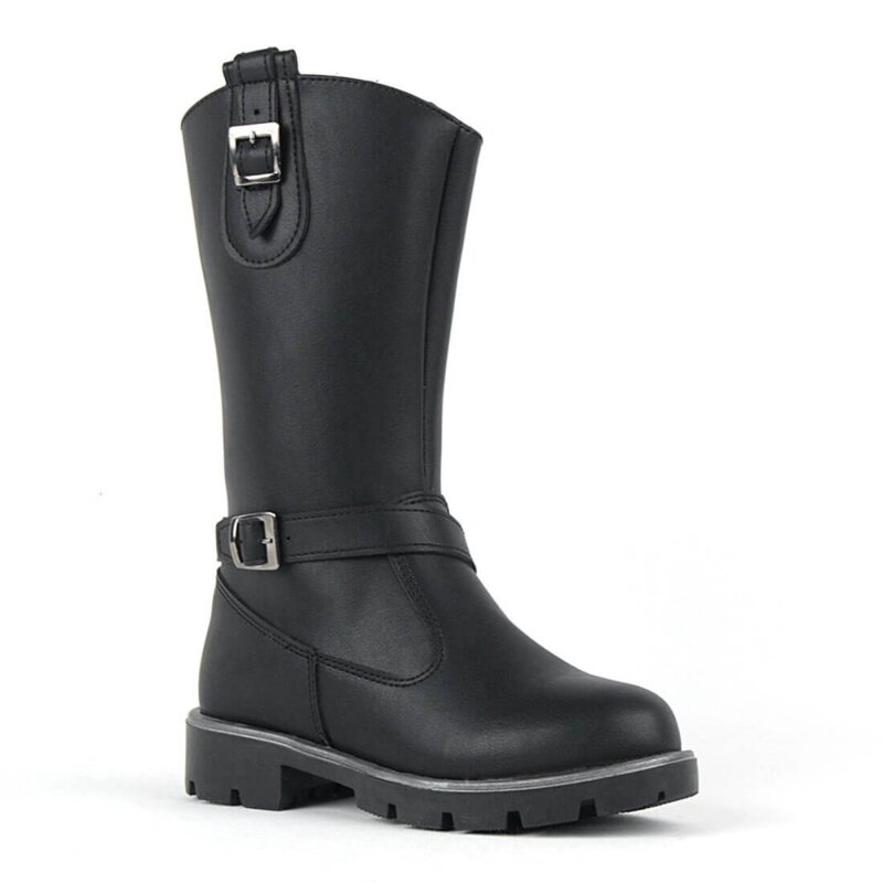 Rakerplus Siyah Fermuarlı Uzun Kız Çocuk Çizme - Rakerplus