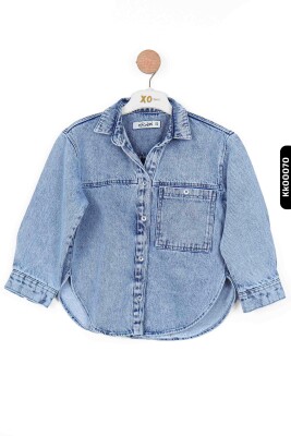 Kız Çocuk Ceket 5-14 Yaş 24137 Mavi - 3