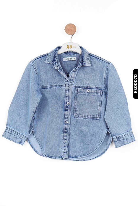 Kız Çocuk Ceket 5-14 Yaş 24137 Mavi - 3