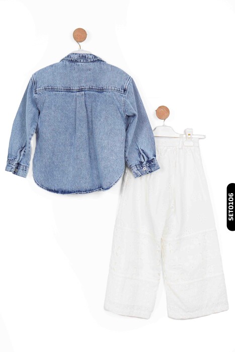 Kız Çocuk Ceket 5-14 Yaş 24137 Mavi - 7