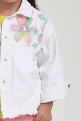 Kız Çocuk Ceket 1-4 Yaş 2568 Beyaz - 3