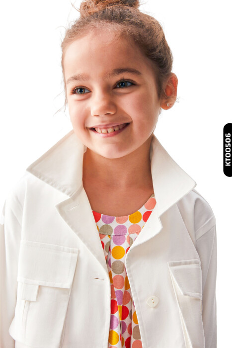 Kız Çocuk Ceket 4-8 Yaş 36542 Ekru - 2