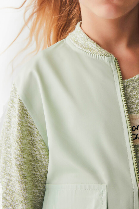 Kız Çocuk Ceket 8-14 Yaş 36302 Yeşil - 3