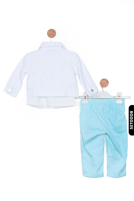 Çıt Çıt Kaplamalı Fırfırlı Çift Cepli Kız Çocuk Ceket 9Ay-4 Yaş 36702 Beyaz - 5