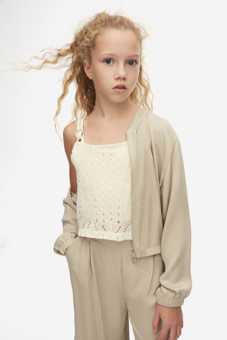 Kız Çocuk Ceket 8-14 Yaş 38377 Vizon - 6